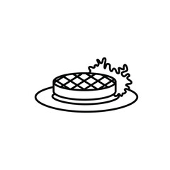 Steak plate thin icon vector