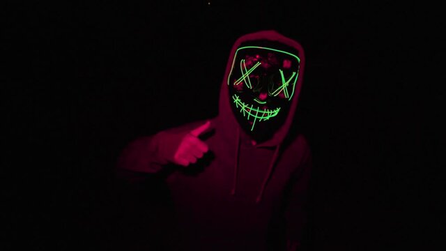 general plane traveling halloween mask with green lights leds scary dark scary the purge with red light violent night sequel halloween party