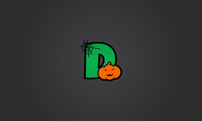 pumpkin alphabet halloween letter d