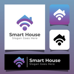 modern color smart home technology logo design