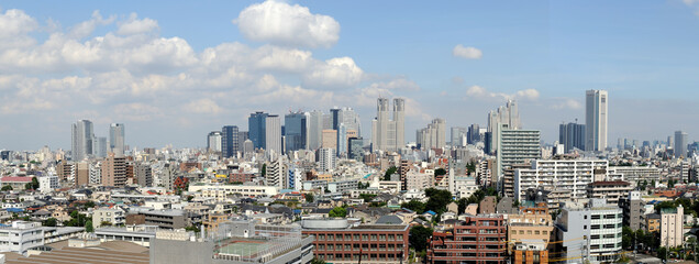 中野弥生町方面から見た新宿高層ビル群の眺望（2009年9月撮影）