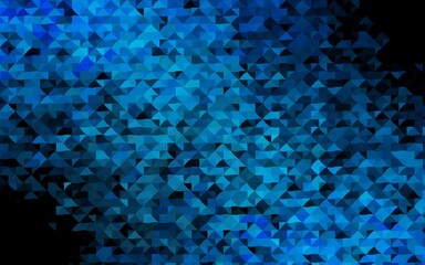 Dark BLUE vector template with crystals, triangles.