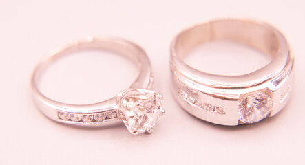 The diamond silver ring for wedding 
