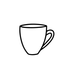 Mug isolated on a white background. Doodle
