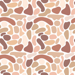 Modern abstract pattern with spots, natural shapes, ovals, in trendy colors 