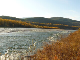 autumn landscape with lake