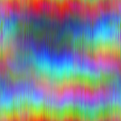 Seamless techno glitch RGB monitor noise rainbow. High quality illustration. Repeat pattern neon spectrum. Futuristic bad signal computer screen failure. Red green and blue distortion blur effect.
