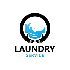 Laundry Service Logo Template Design Vector