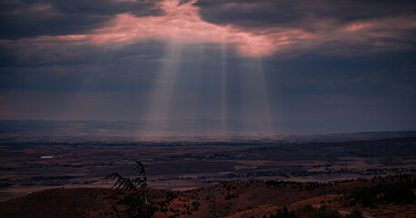 Dramatic sunset in the countryside