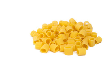 italian pasta of different types on a white background