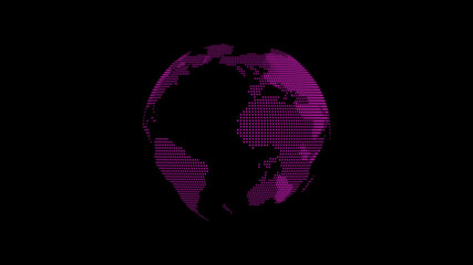New pink color 3d technology planet on black background