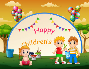 Obraz na płótnie Canvas Happy Children's Day for International Children Celebration