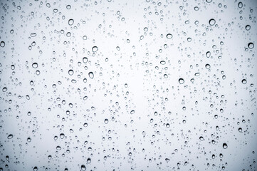 Water drops on car glass, raining drops on clear window, abstract backgrounds.
