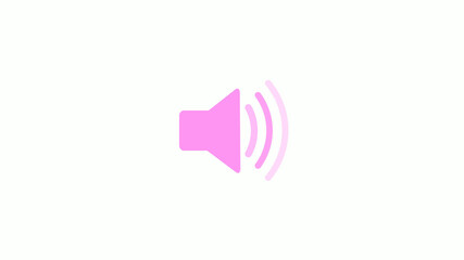 New pink light speaker icon on white background, Speaker icon