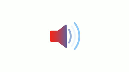 Amazing red & aqua color gradient speaker icon on white background, Speaker icon