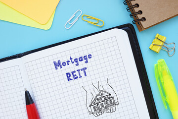 Business concept meaning Mortgage REIT with phrase on the page.