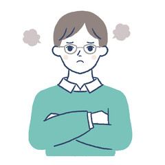 怒っている若い男性