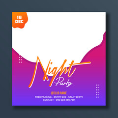 Night club party flyer and web banner template vector