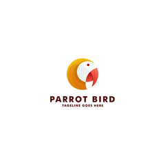 Parrot bird logo design template, animal head icon symbol vector illustration