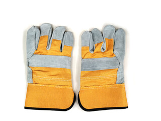Pair of work gloves isolated on white background