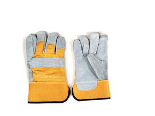 Pair of work gloves isolated on white background