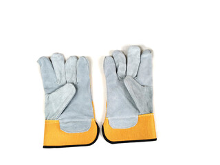 Pair of work gloves isolated on white background