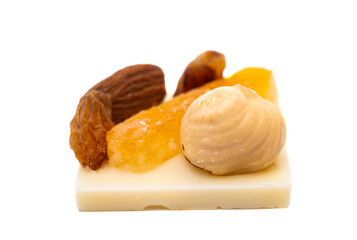 chocolate with nuts isolated