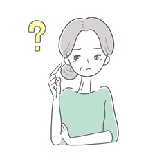 疑問　高齢　女性　イラスト