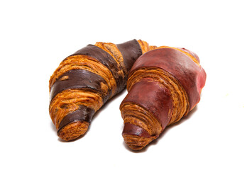 chocolate croissant isolated