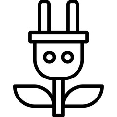 line icon for green power