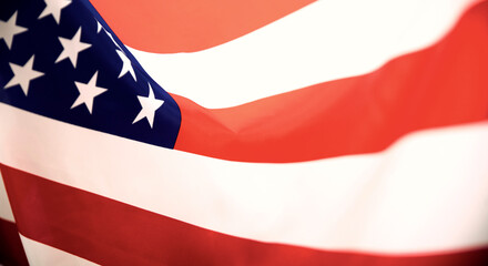 Closeup of American flag