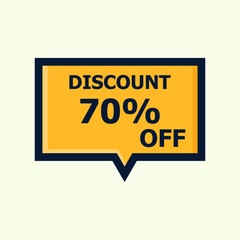 Sale discount icon with white background. Special offer price signs, Discount 70% OFF