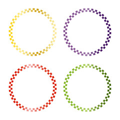 チェッカー模様の丸フレーム