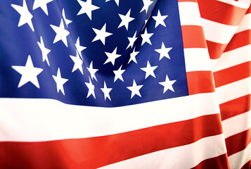 Closeup of American flag