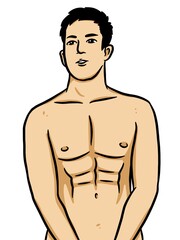 Fototapeta premium cartoon cute man on white background