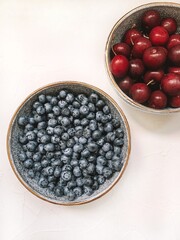 blueberries and cherries