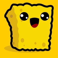 sponge cartoon illustration cute funny happy