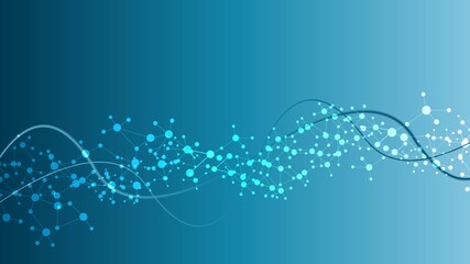 Structure molecule and communication. Dna, atom, neurons. Scientific concept for your design. Connected lines with dots. Medical, technology, chemistry, science background. Vector illustration.
