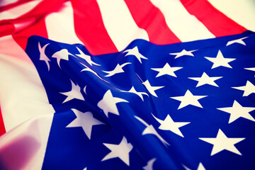 Fototapeta premium Closeup of American flag
