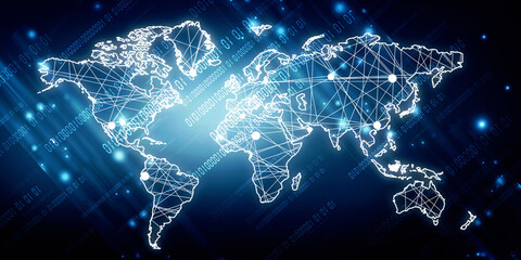 2d illustration world map abstract background