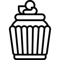line icon for cupcake