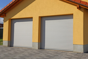 Modern new rolling garage doors