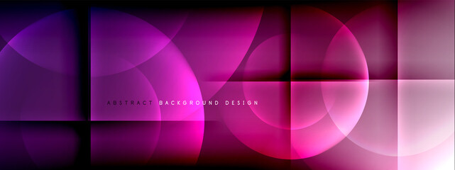 Fototapeta premium Vector abstract background - circle and cross on fluid gradient with shadows and light effects. Techno or business shiny design templates for text
