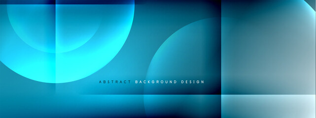 Vector abstract background - circle and cross on fluid gradient with shadows and light effects. Techno or business shiny design templates for text