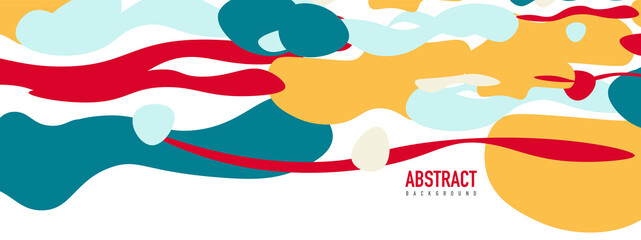 Trendy liquid style shapes abstract design, dynamic vector background for placards, brochures, posters, web landing pages, covers or banners