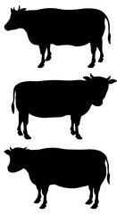 牛イラスト_シルエット