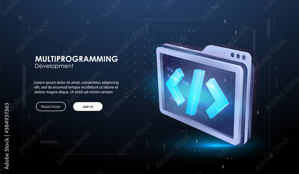 Poster development and software. concept of programming, data processing. internet education course degree 