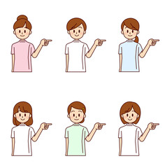 女性　医療　表情セット 6