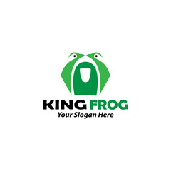king frog design logo in green color