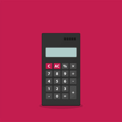 Flat vector calculator icon isolated on color background